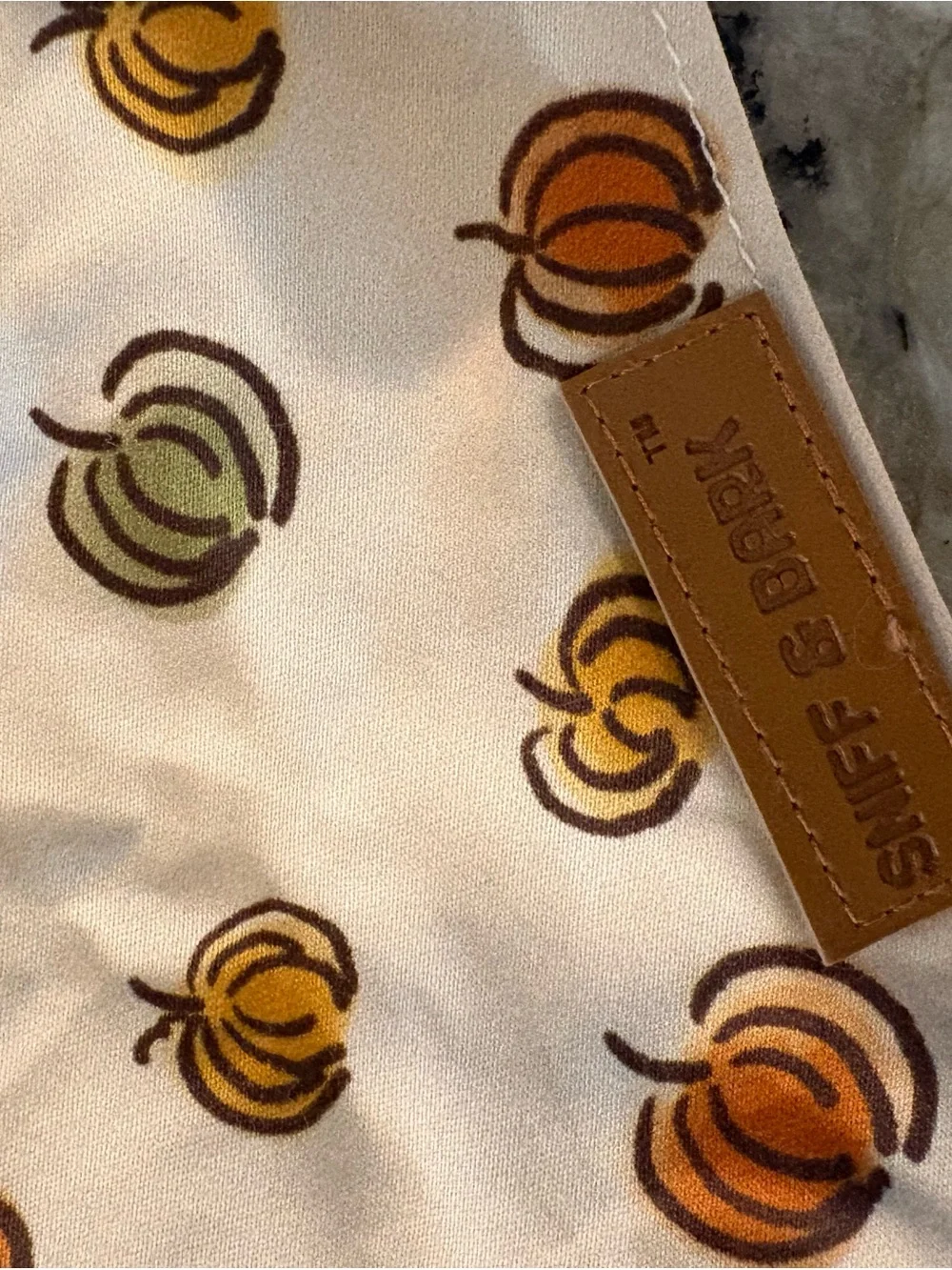 Sniff and Bark Pumpkin Print Bandana  - - Cream/Orange